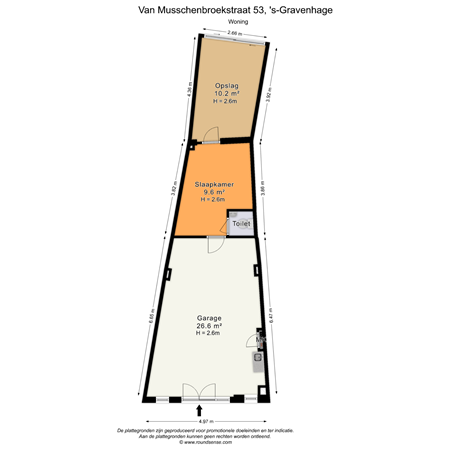Floorplan - Van Musschenbroekstraat 53, 2522 AJ Den Haag
